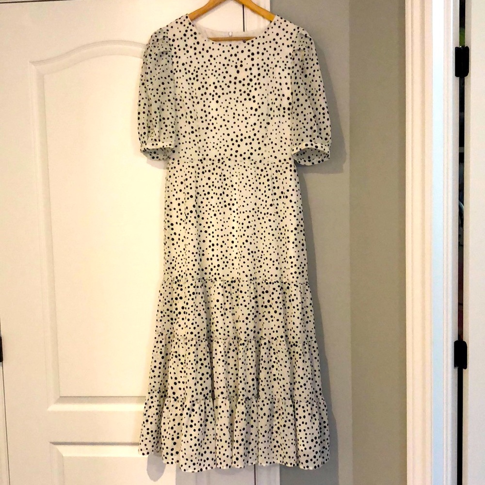 BB Dakota “Polly midi dress in DOT”, sz8.